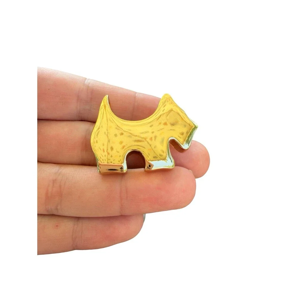 Vintage Jewelry Gold Tone Scotty Dog Brooch Scottish Terrier Pendant - Picture 1 of 3